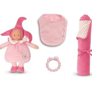 New in Box-Corolle Baby Birth Set with Elf Doll- Pink For Age 0+